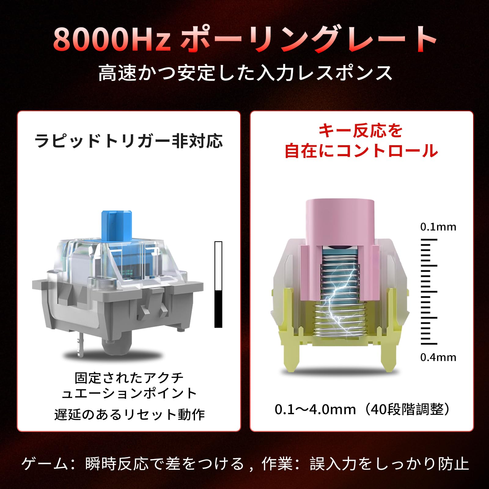 Amazon | ゲーミングキーボード 磁気スイッチ ラピッドトリガー対応